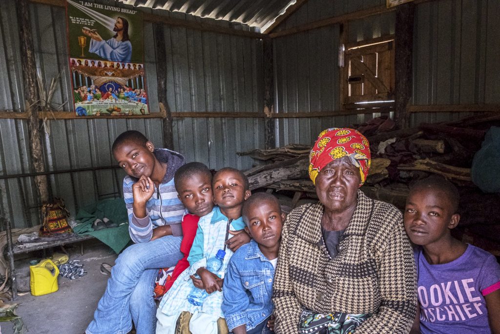 Emmaculate and her siblings are visiting their grandmother who lives alone in Konza village, Kenya.